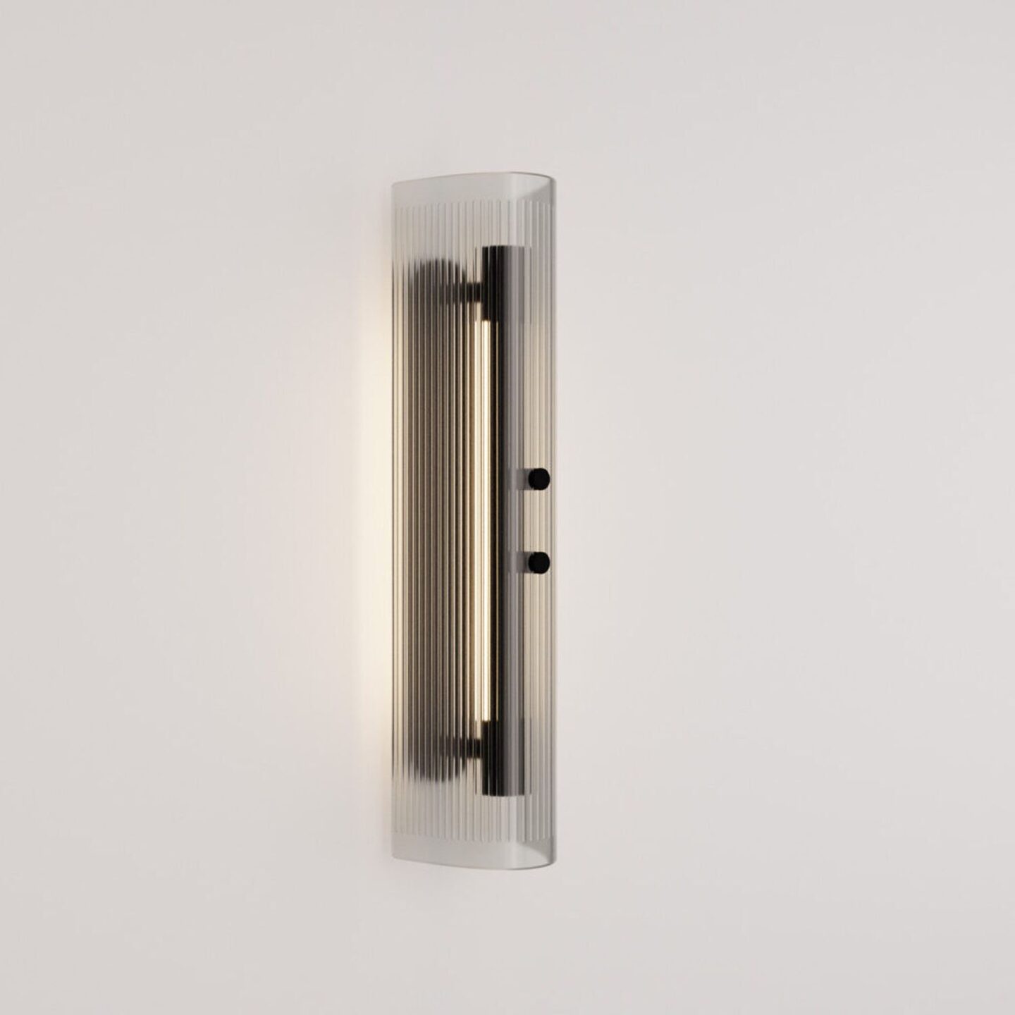 Torii Sconce Ribbed Clear & Black Ace